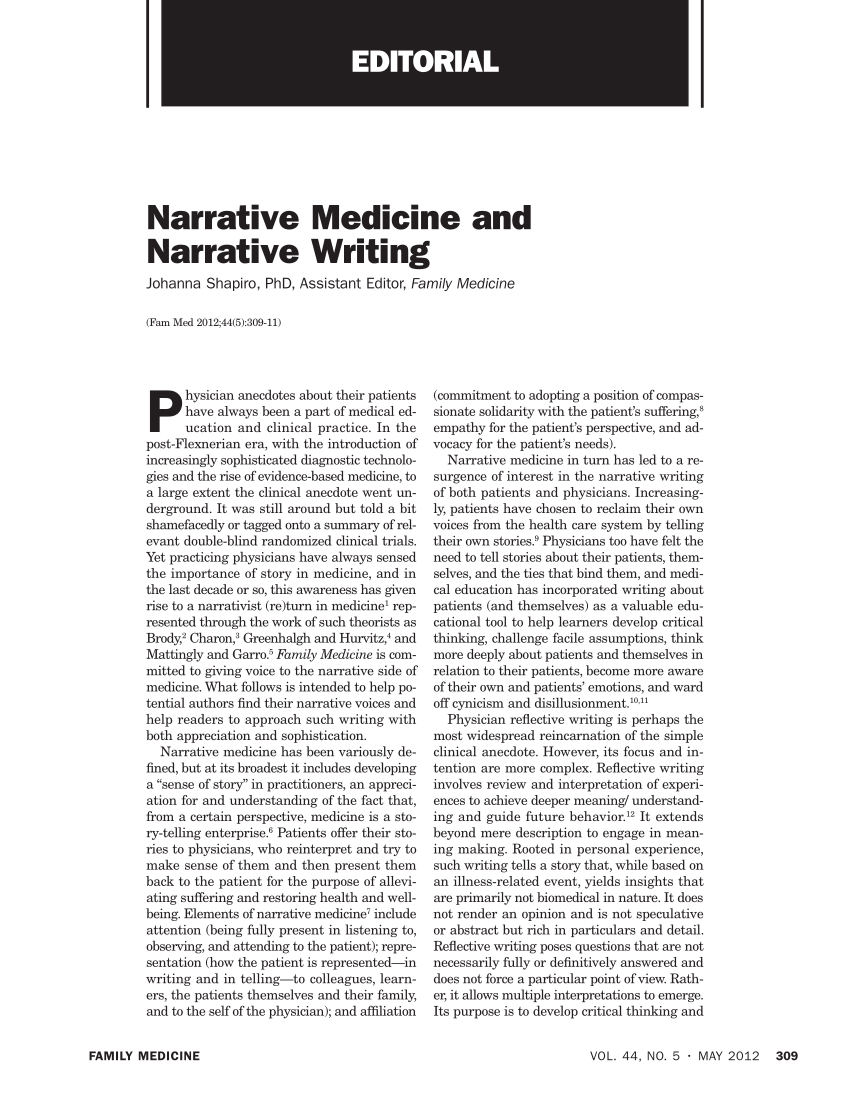 medicine narrative essay