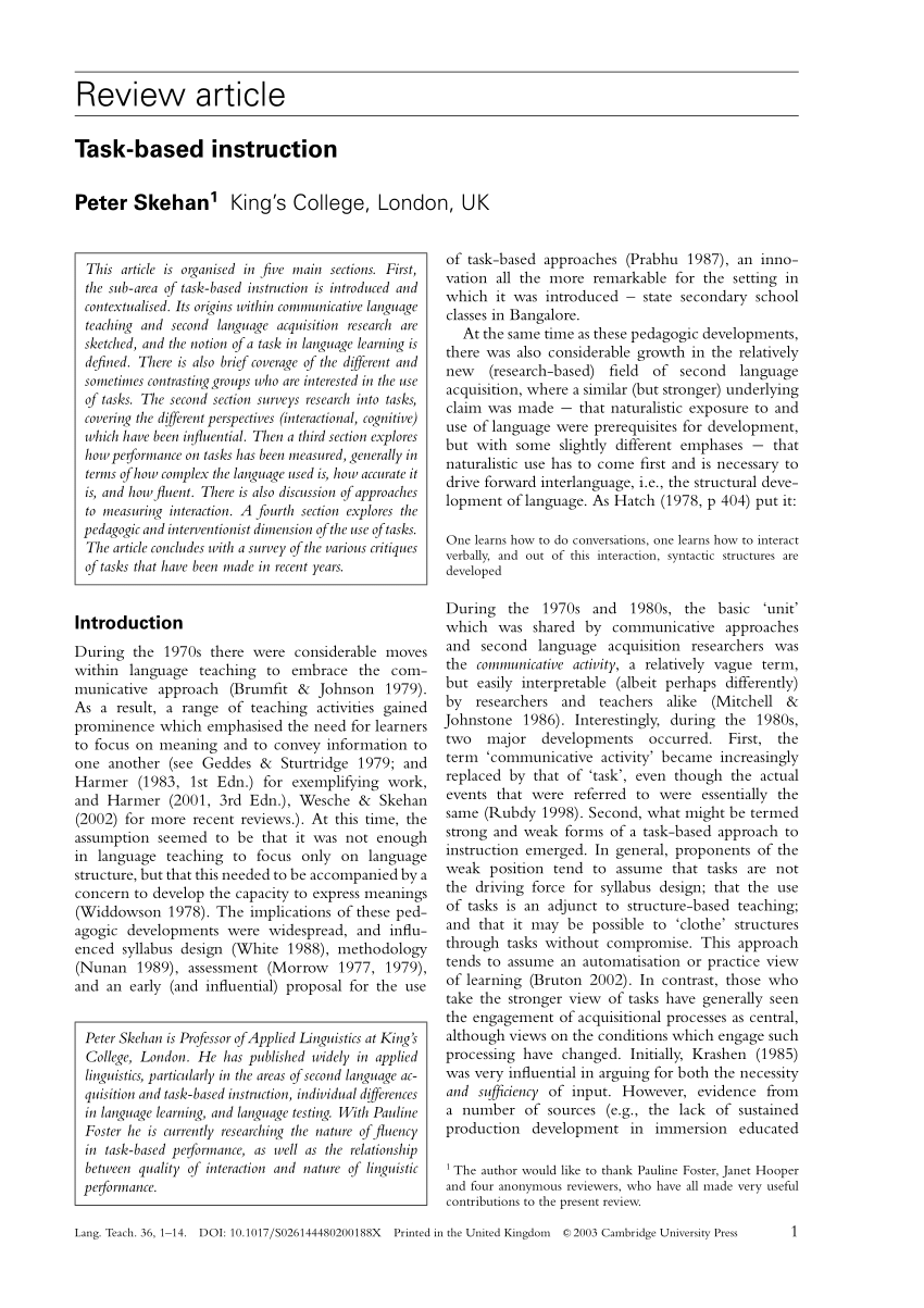 PDF) Task-Based Instruction