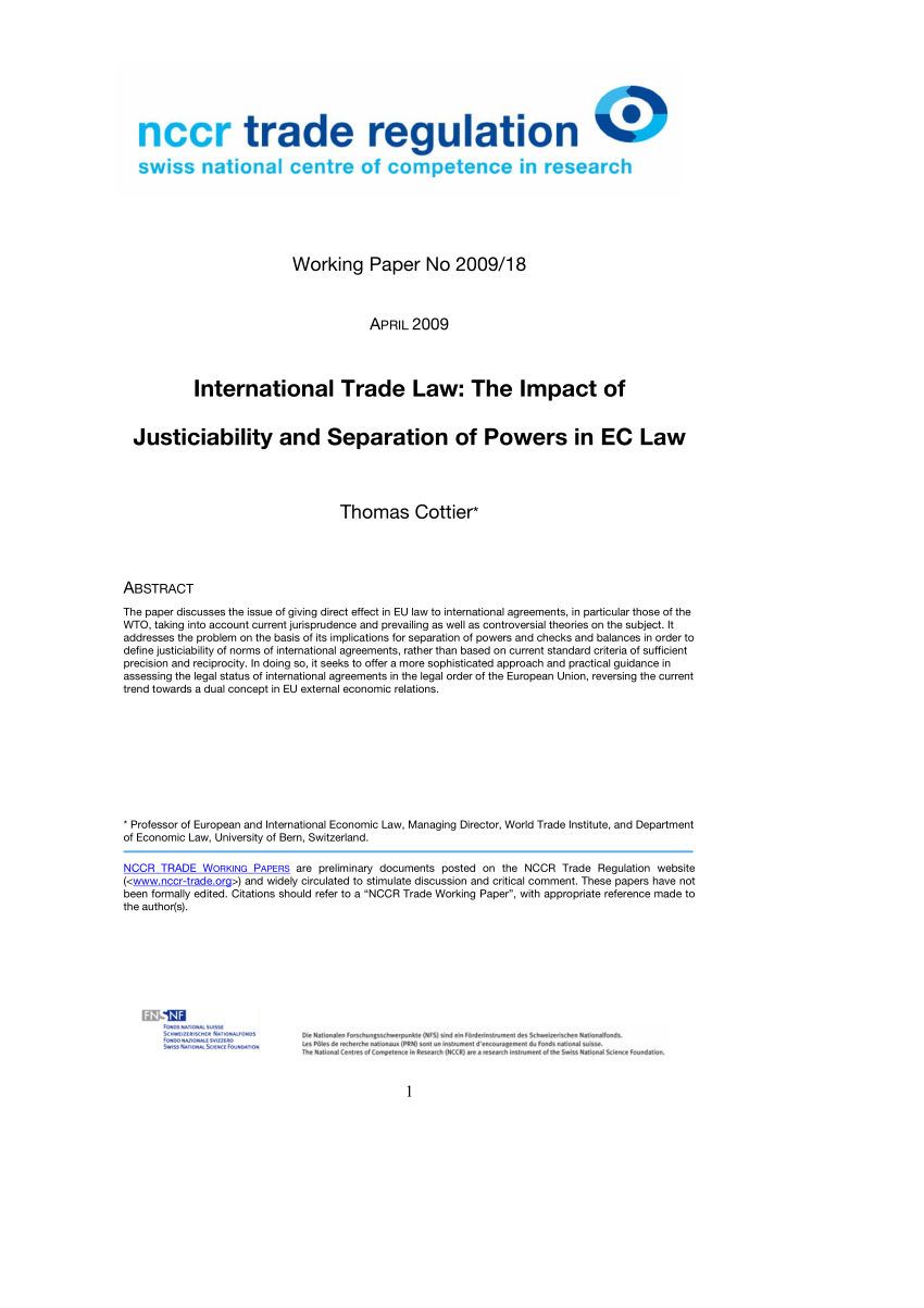international trade law research papers