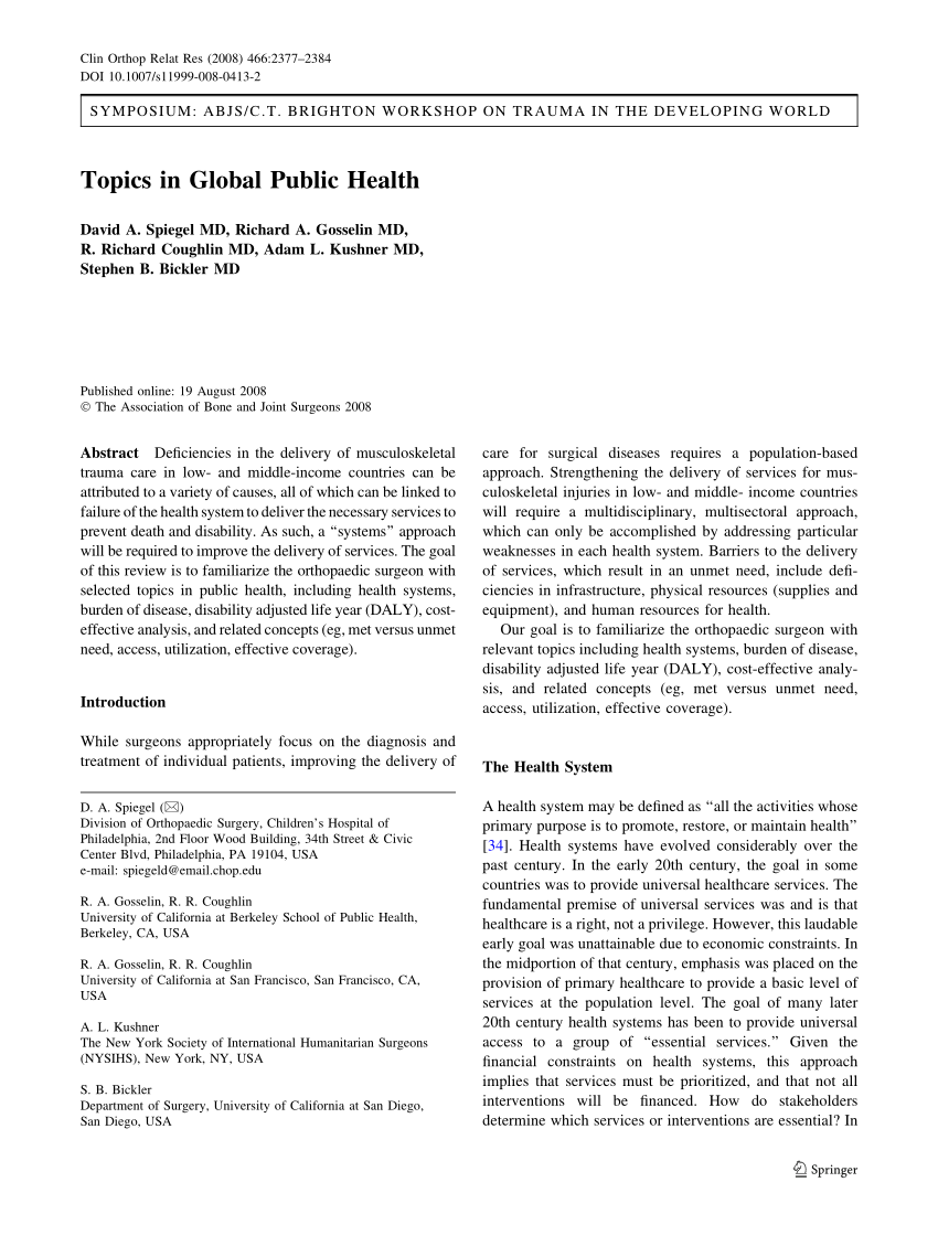 global public health research paper