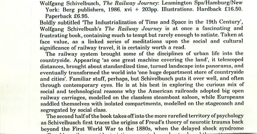 Wolfgang Schivelbusch The Railway Journey