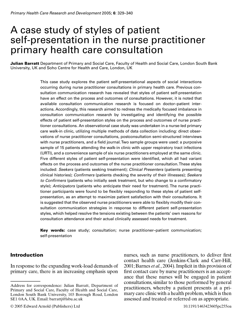 patient case study primary care
