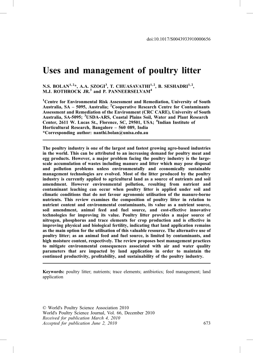 a mini literature review on sustainable management of poultry abattoir wastes