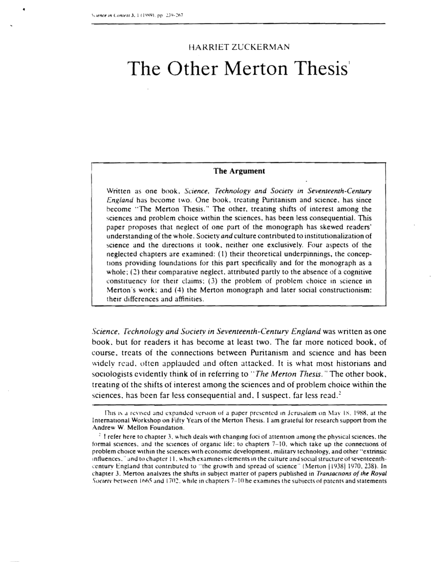 merton thesis