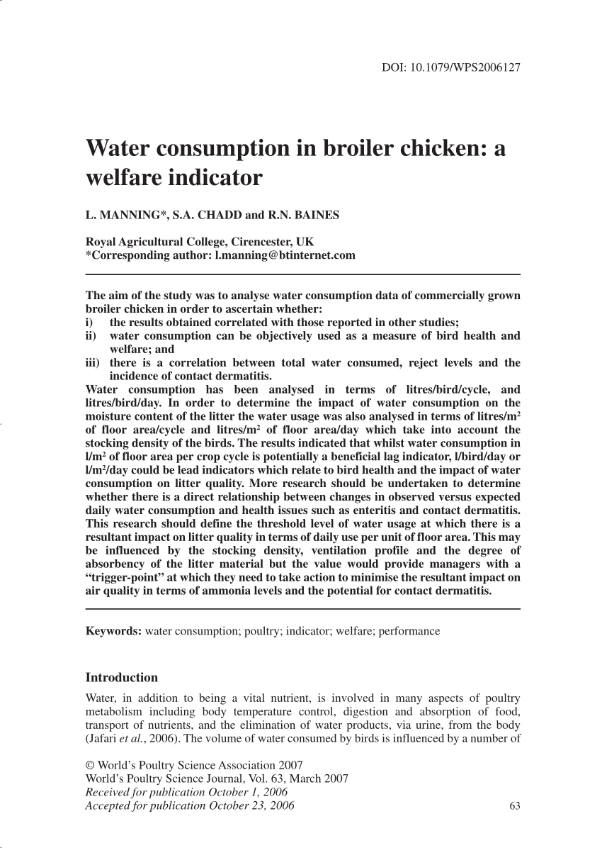 broiler chicken research paper pdf
