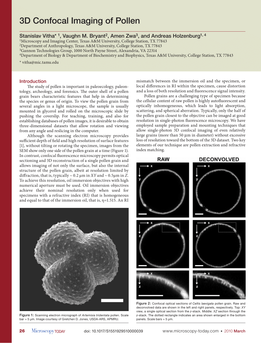 PDF 3D Confocal Imaging of Pollen