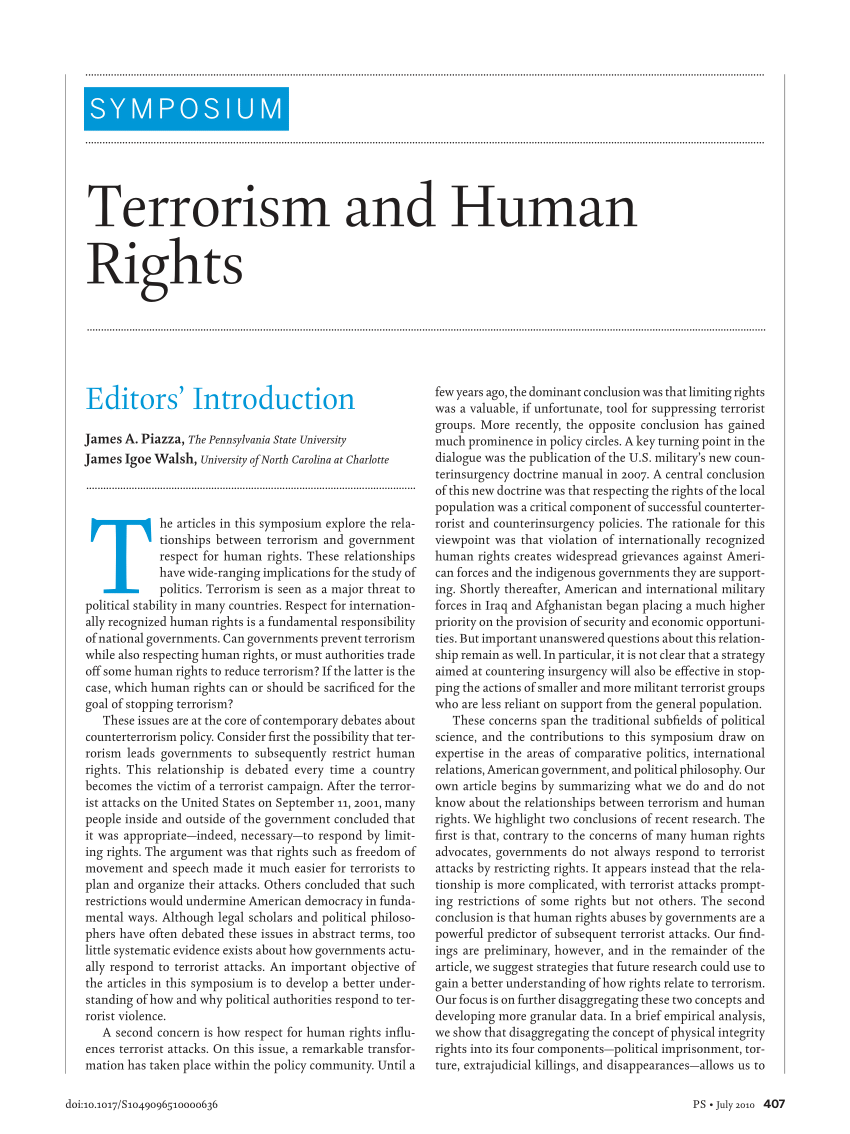 research articles about terrorism
