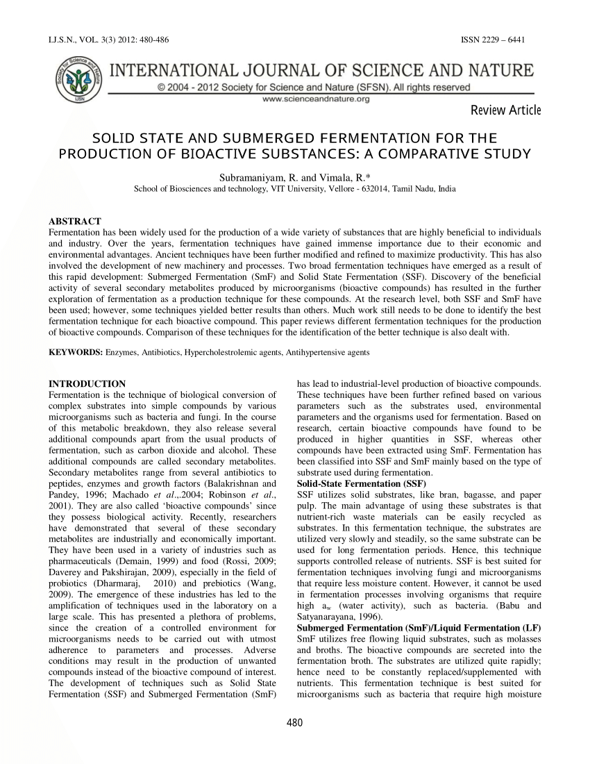 (PDF) Solid state and submerged fermentation for the production of ... - Largepreview