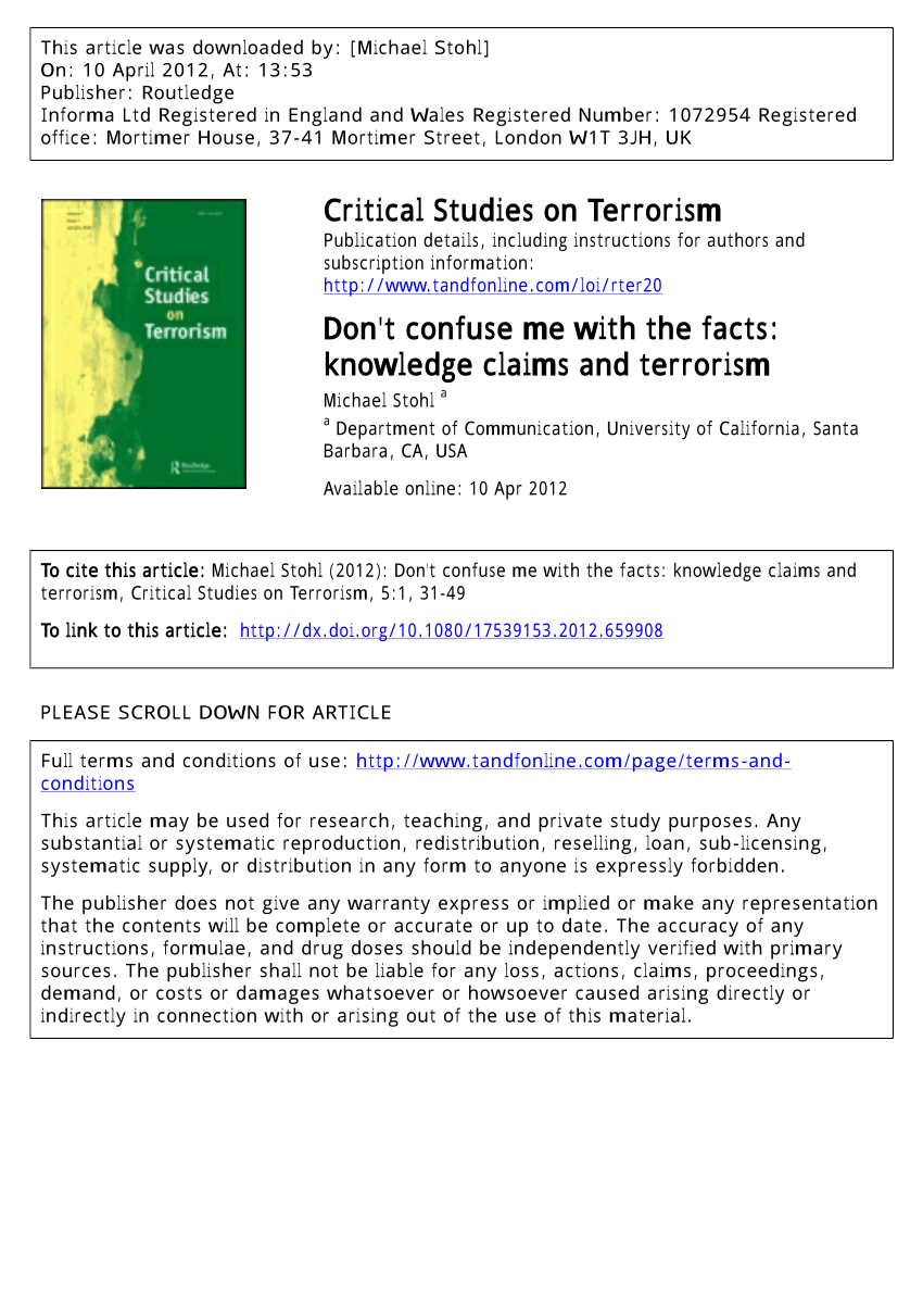 research studies on terrorism