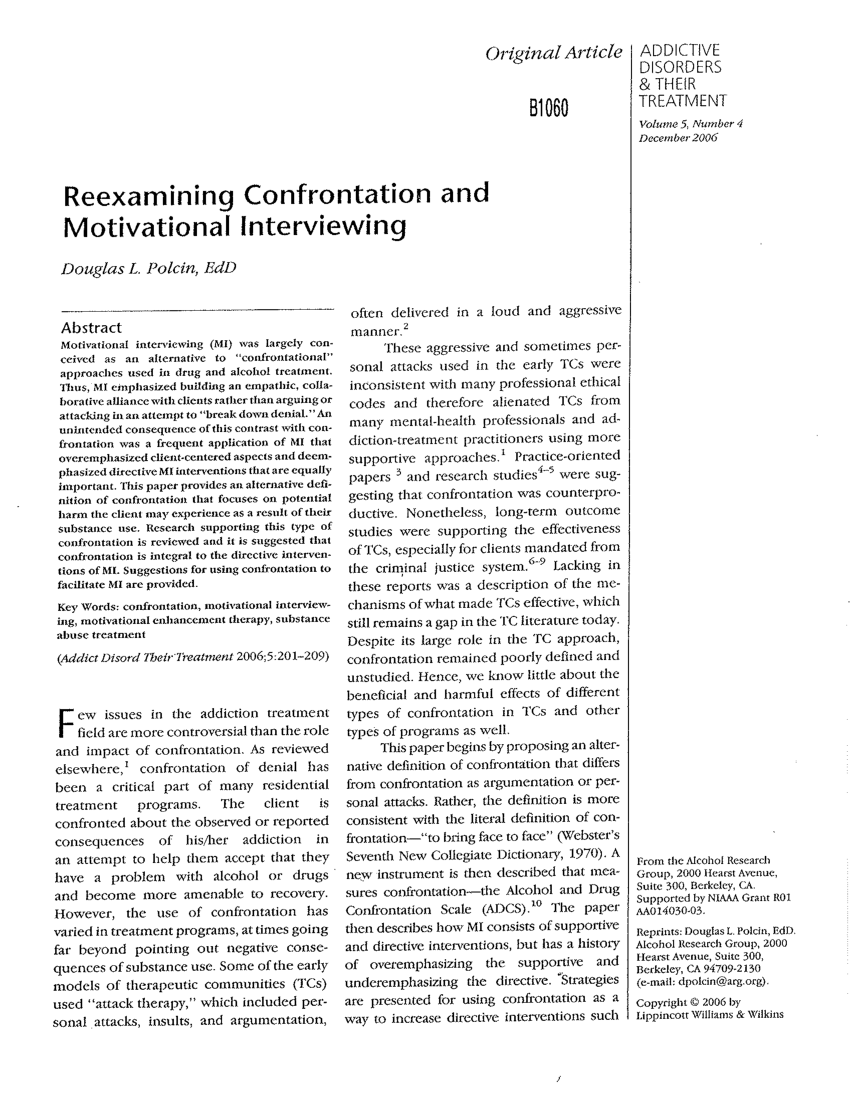 research paper on motivational interviewing