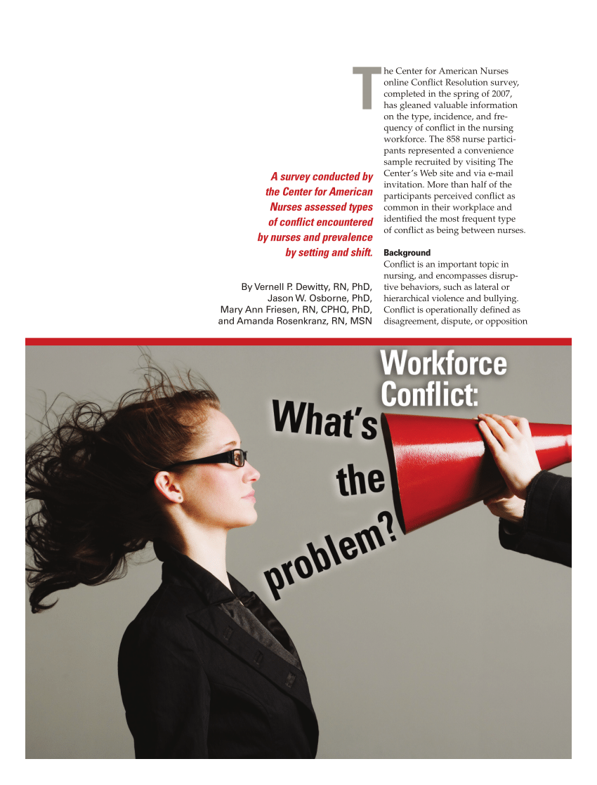 (PDF) Workforce conflict: What's the problem?