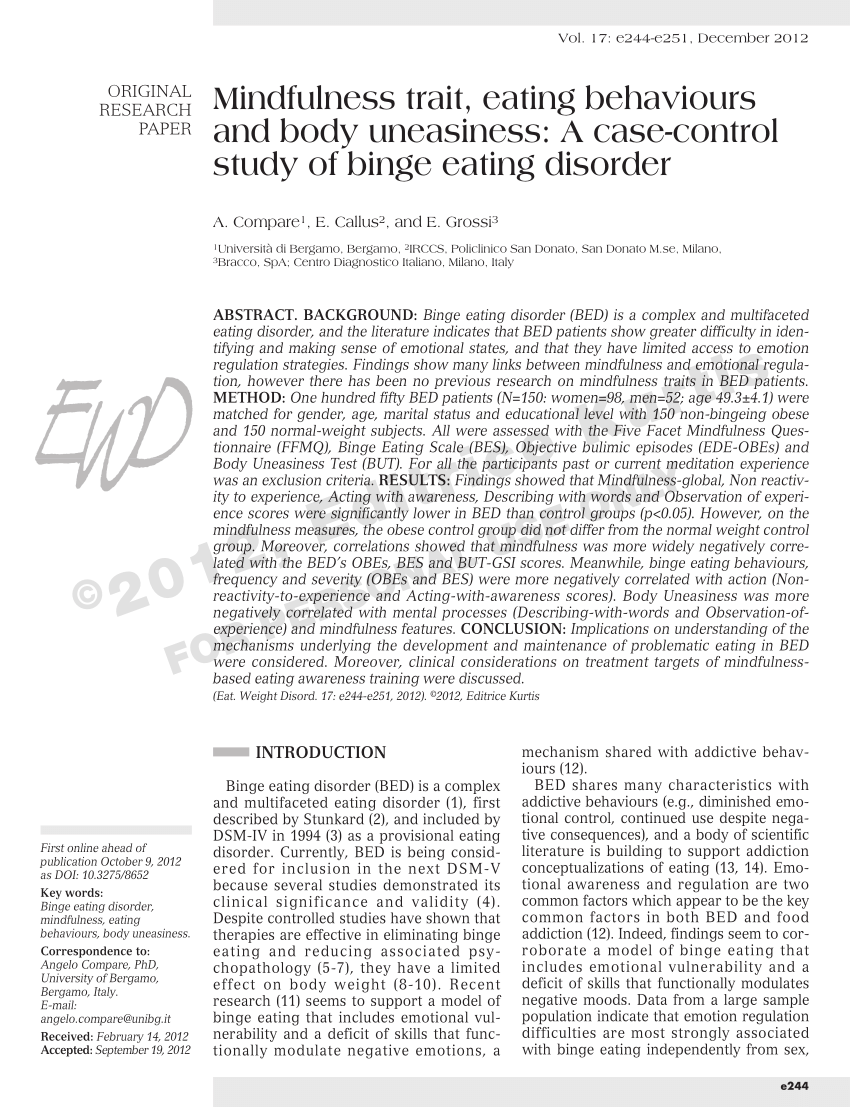 case study for binge eating disorder