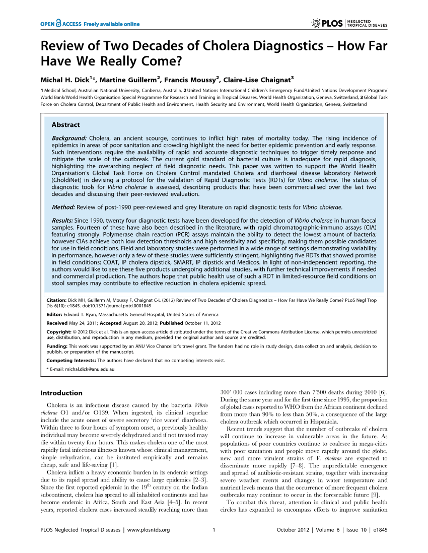 research on cholera pdf
