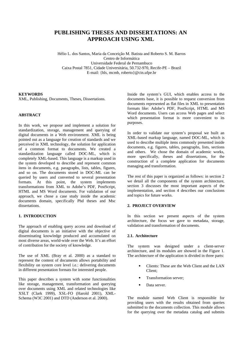 dissertation in publications