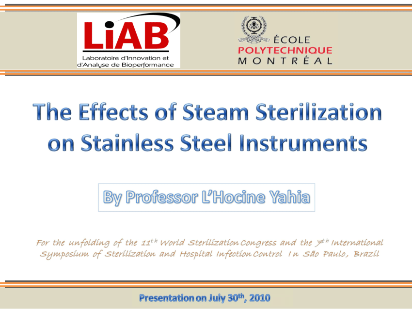 Pdf The Effects Of Steam Sterilization On Stainless Steel Instruments