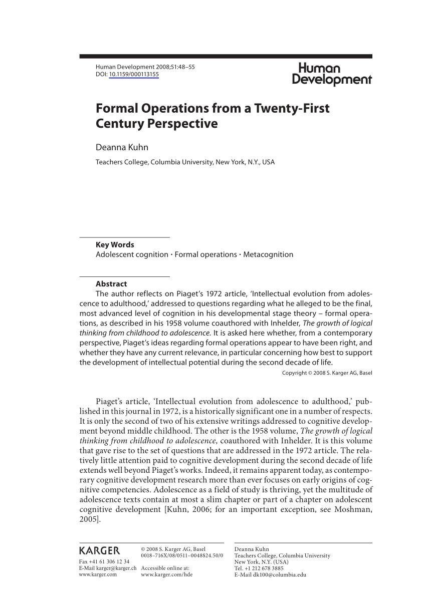 PDF Formal Operations from a Twenty First Century Perspective