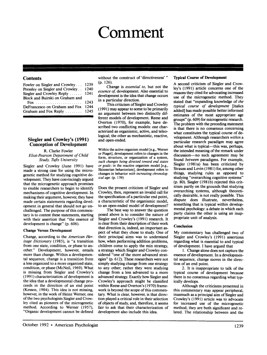 PDF Siegler and Crowley s 1991 Conception of Development