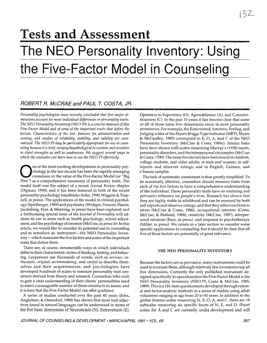 neo personality inventory