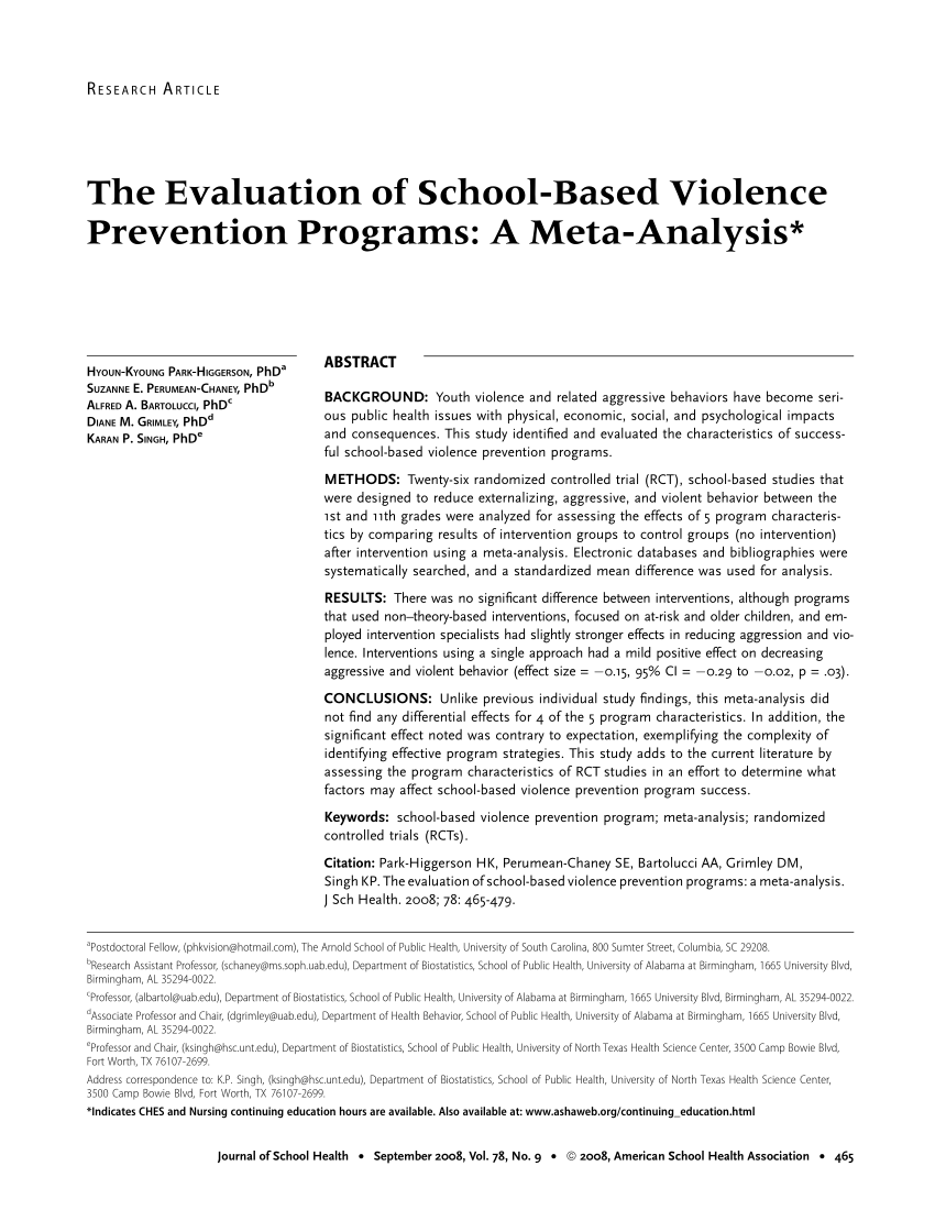 school violence a qualitative case study brainly