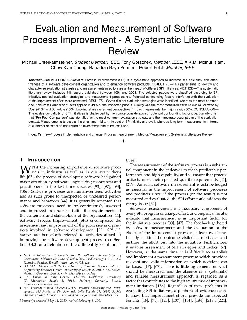 literature review for process improvement