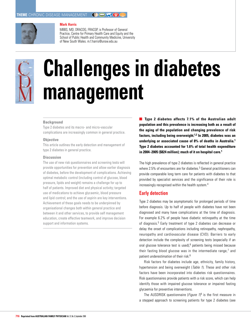 diabetes management research papers
