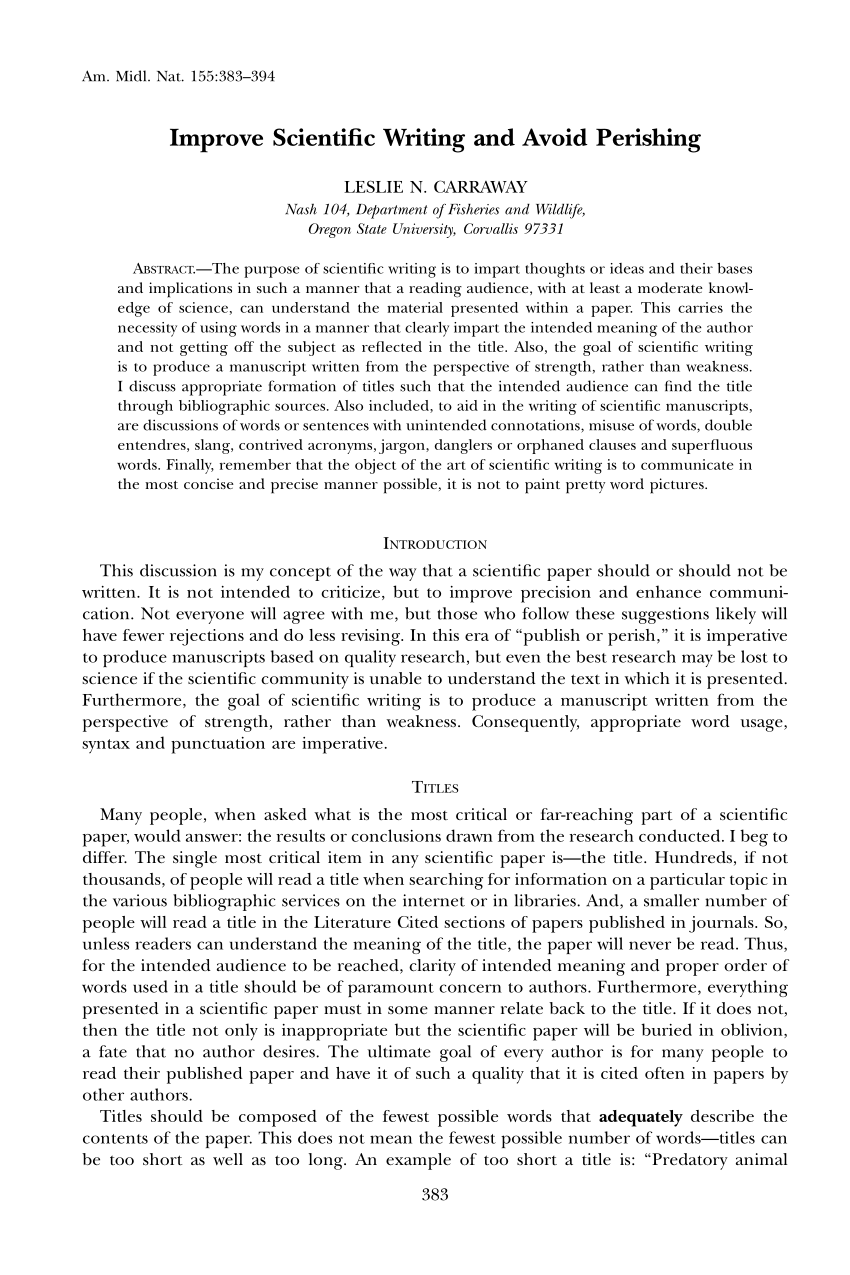 PDF) Content and Organization of a Scientific Paper