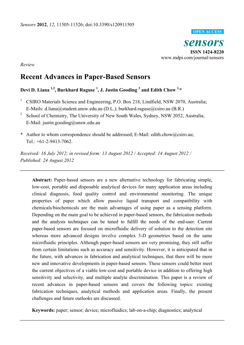 sensor technology research paper