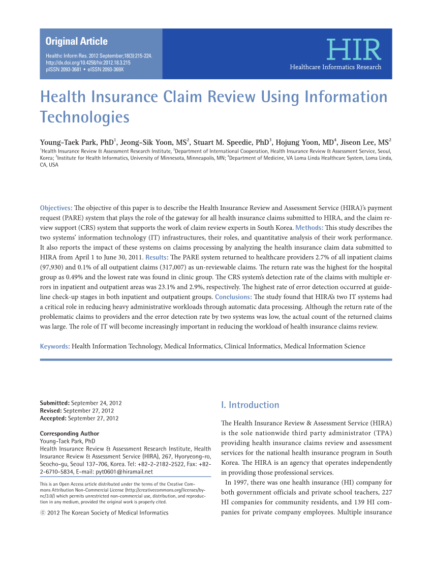 health insurance research papers