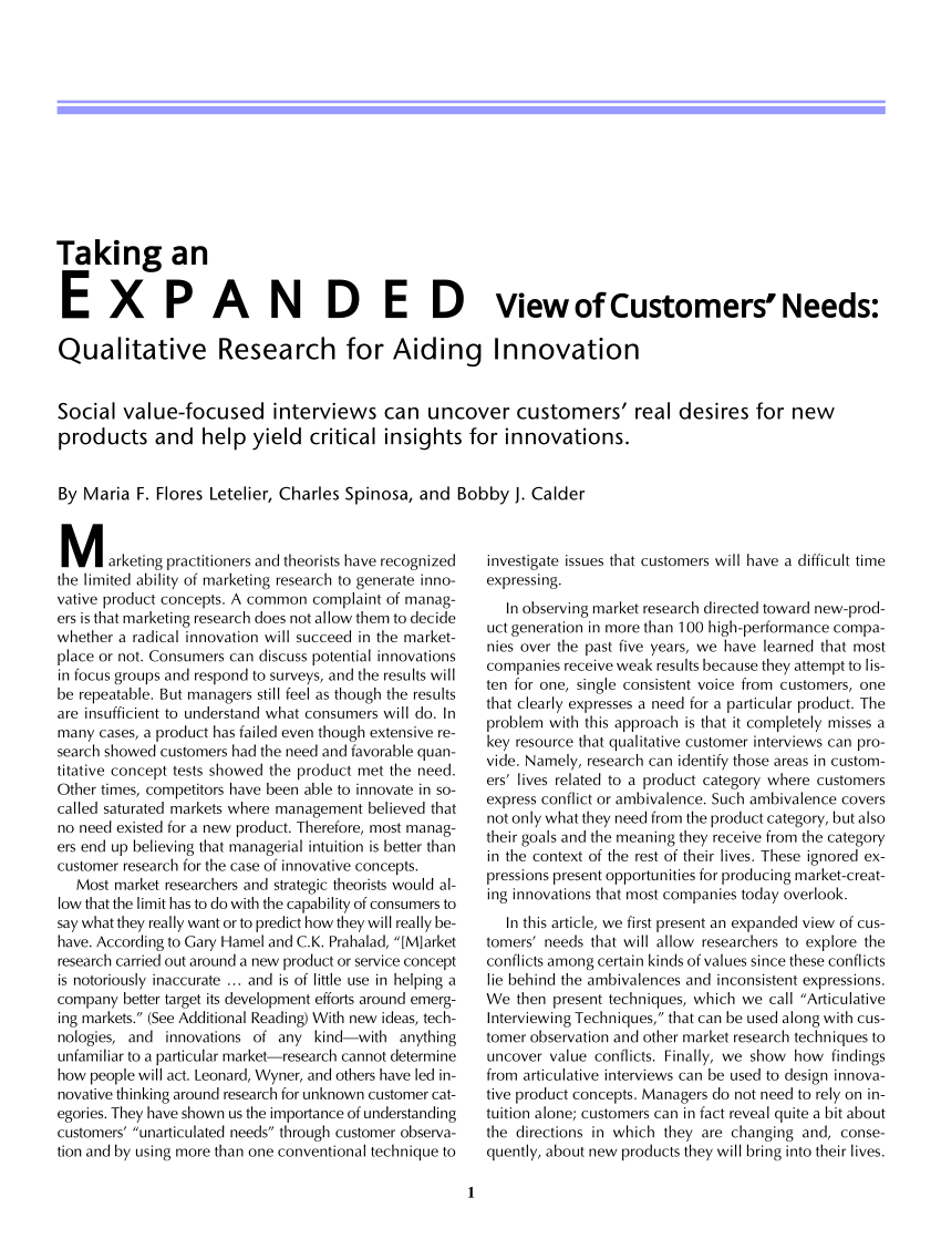 PDF) Taking An Expanded View of Customers