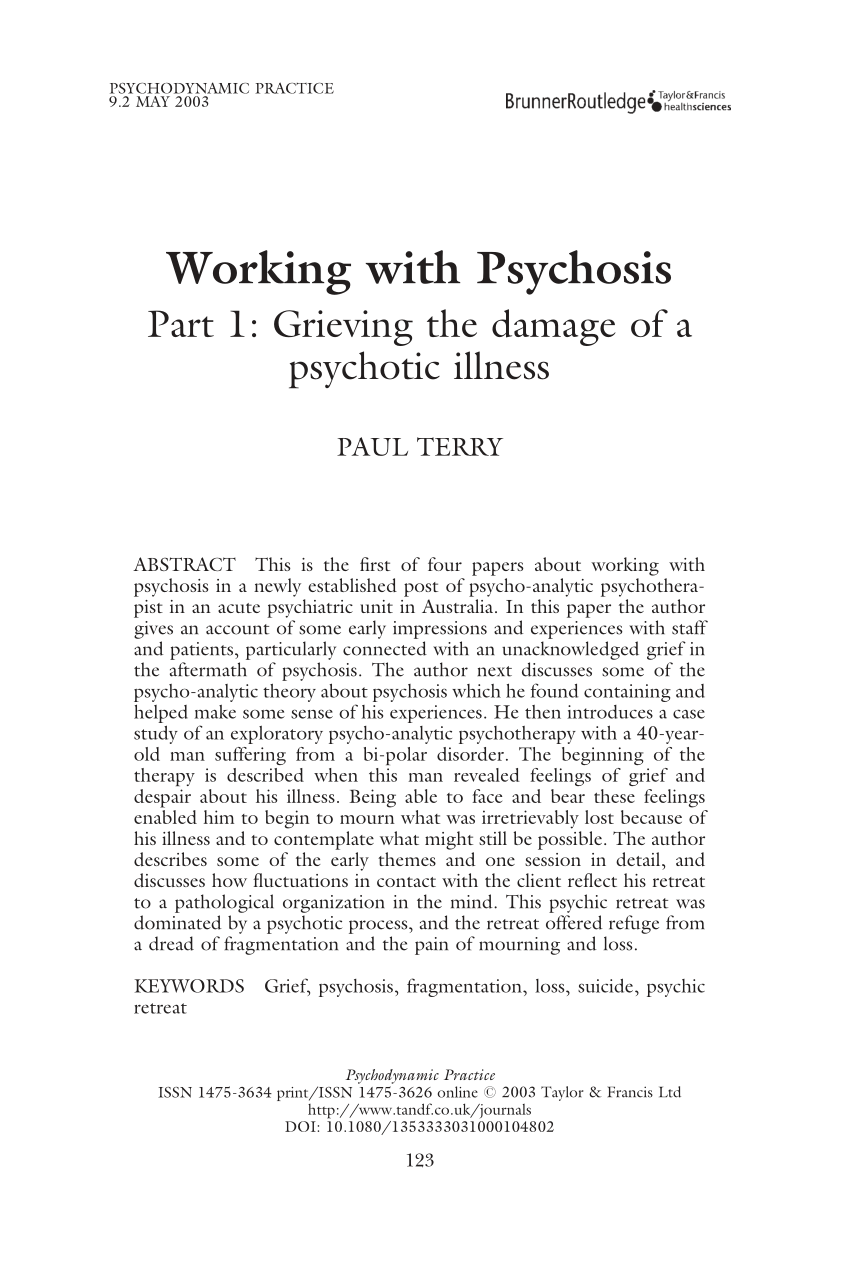 research articles on psychosis