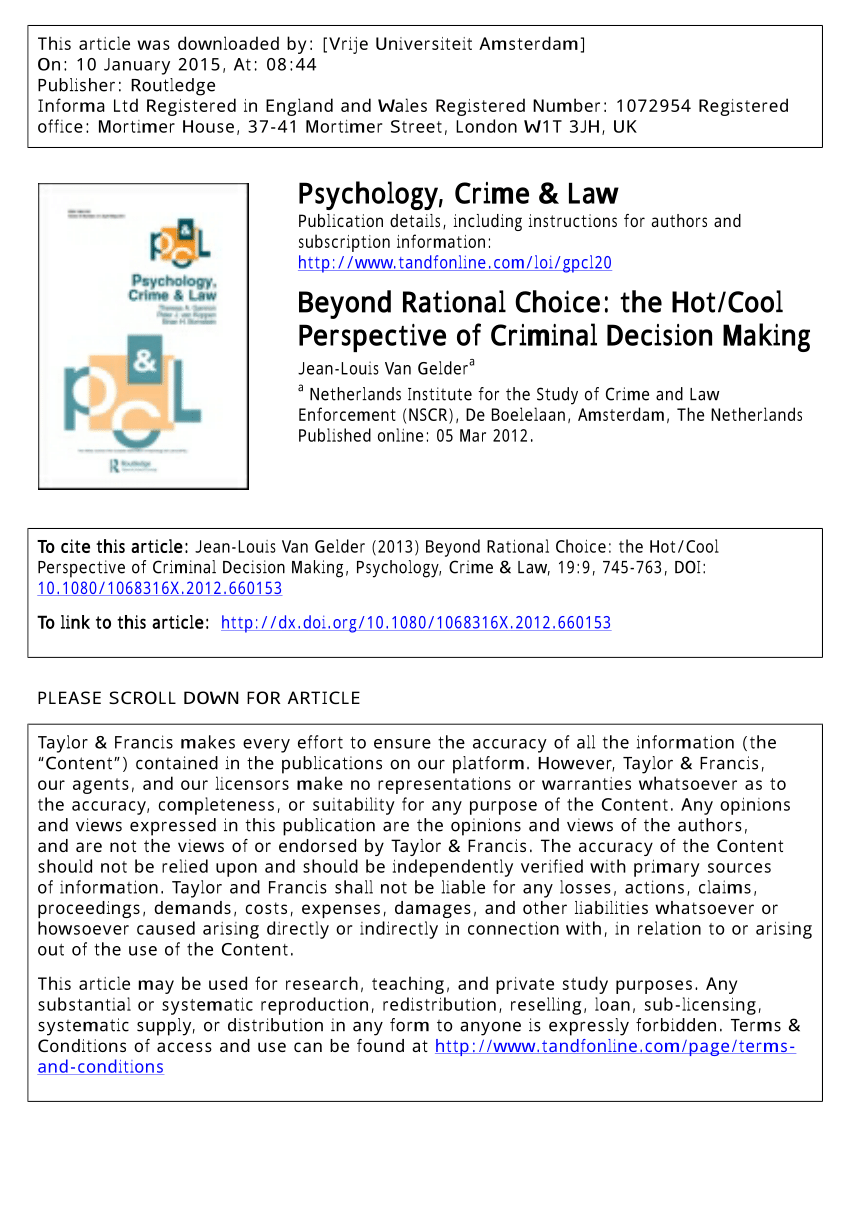 decision making psychology pdf