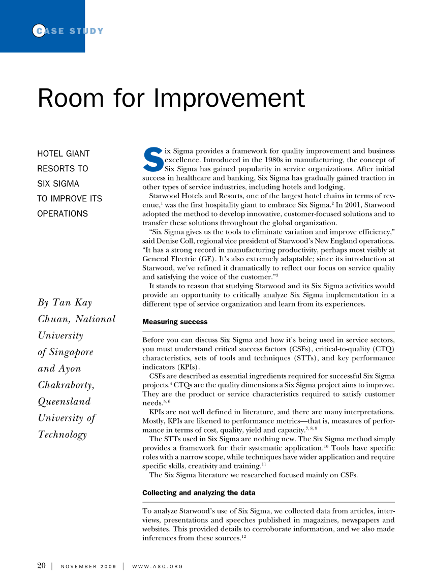 room for improvement case study monique