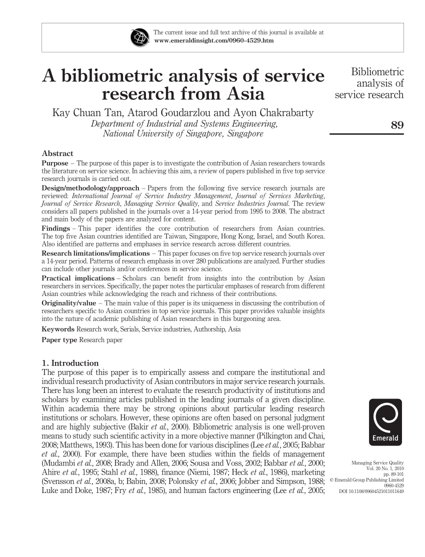 review of service research