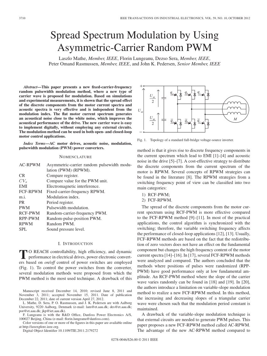 PDF) Spread Spectrum Modulation by Using Asymmetric-Carrier Random PWM