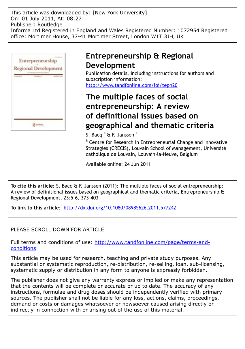 research articles on social entrepreneurship pdf