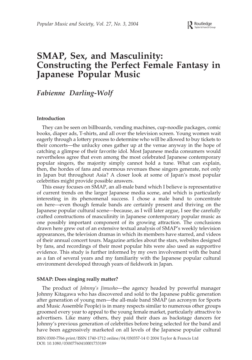 Pdf Smap Sex And Masculinity Constructing The Perfect Female Fantasy In Japanese Popular Music