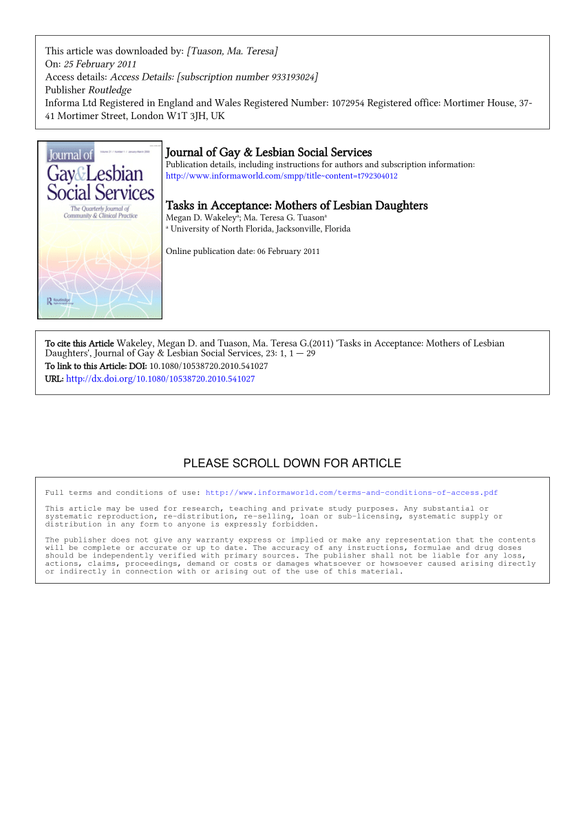 PDF) Having two mothers: the triangulation dynamics of children in lesbian  led families