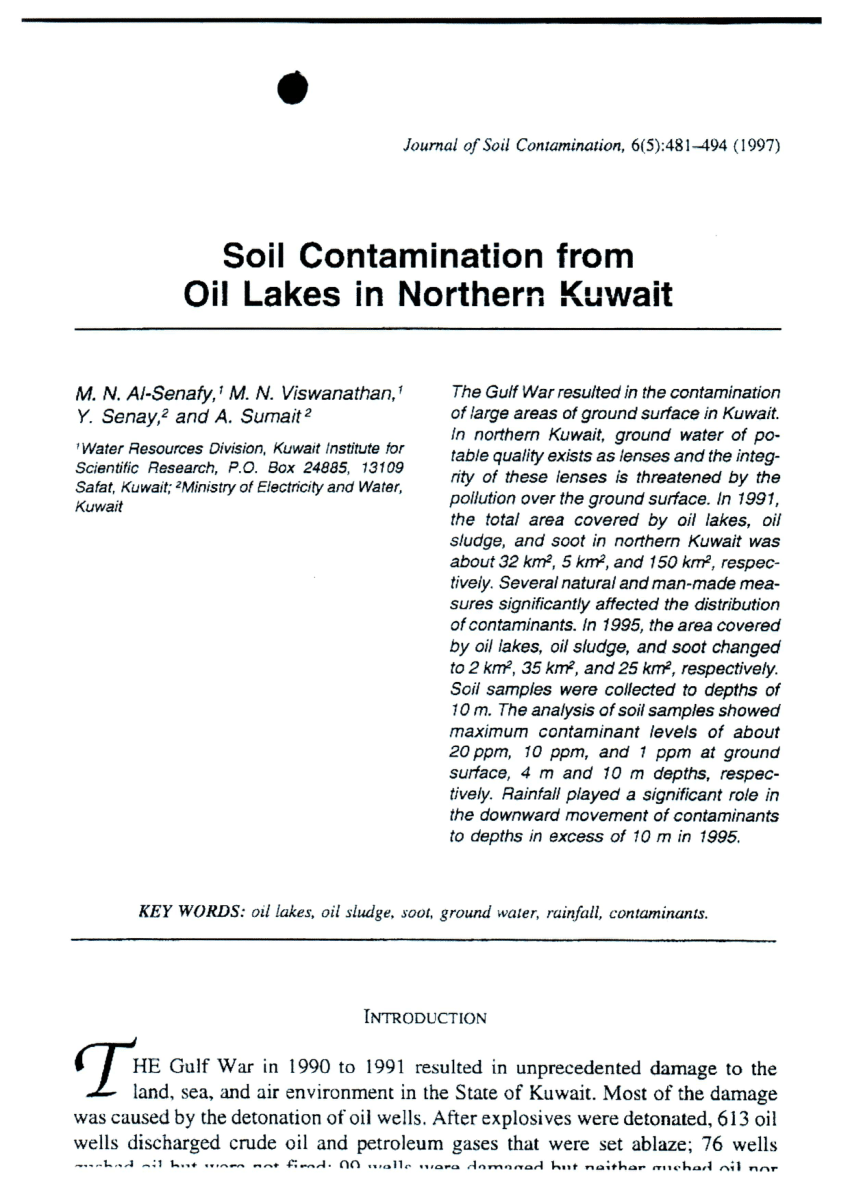 soil contamination research paper