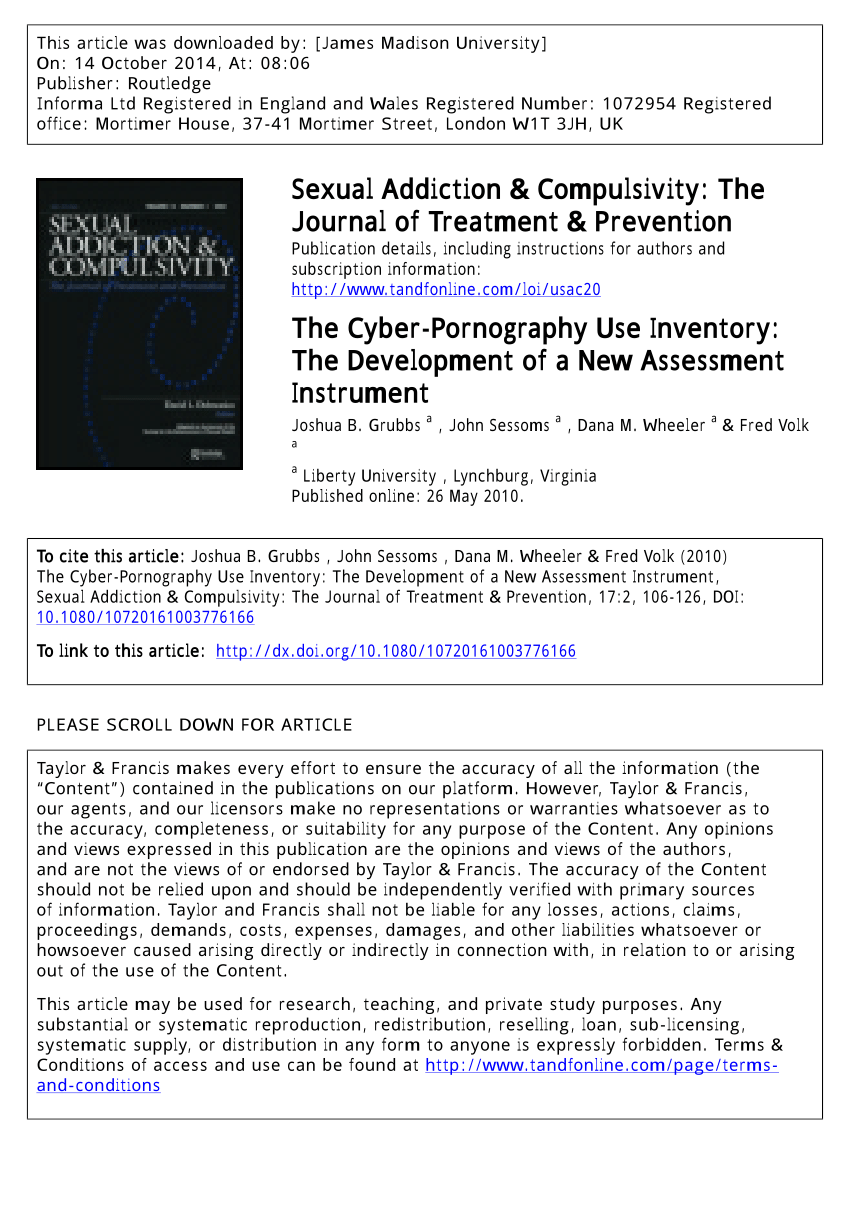 PDF) The Cyber-Pornography Use Inventory The Development of a New Assessment Instrument pic