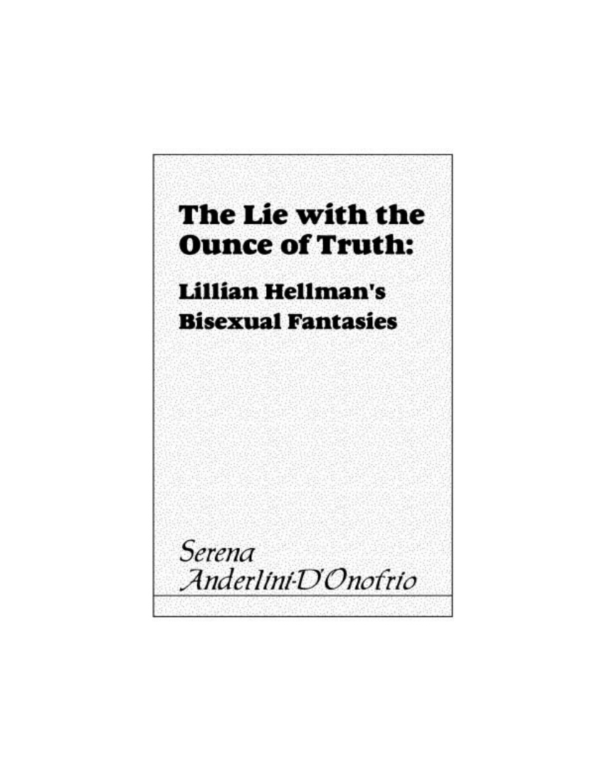 Bisexual Threesome Incest - PDF) The Lie with the Ounce of Truth