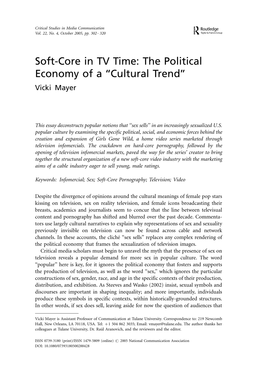 PDF) Soft-Core in TV Time The Political Economy of a “Cultural Trend”