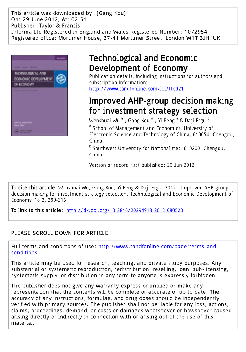 ahp decision making example