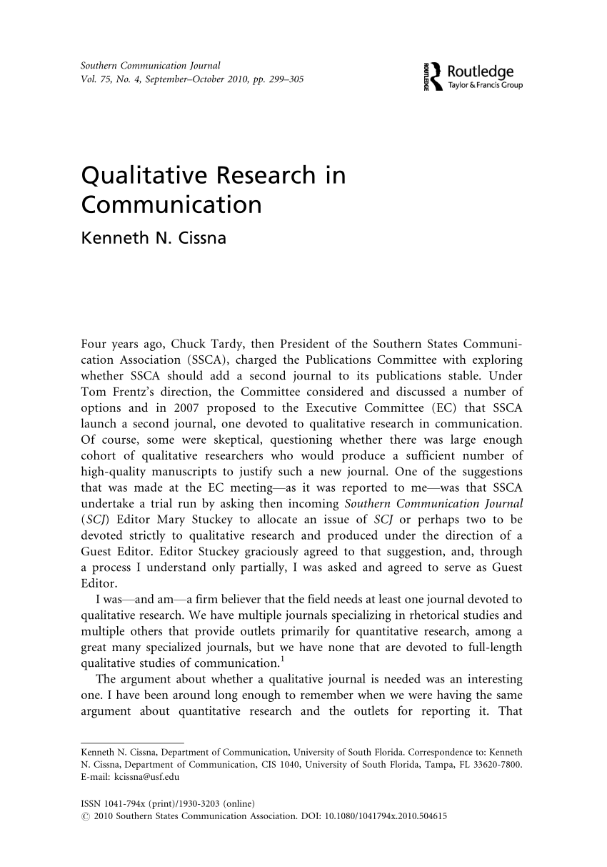 qualitative research reports in communication