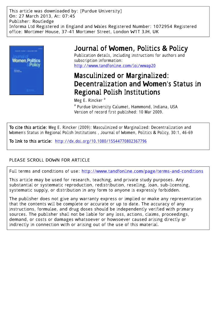 PDF) Masculinized or Marginalized