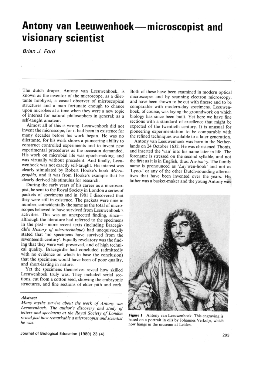 Gambar Antonie Van Leeuwenhoek Irene Bower