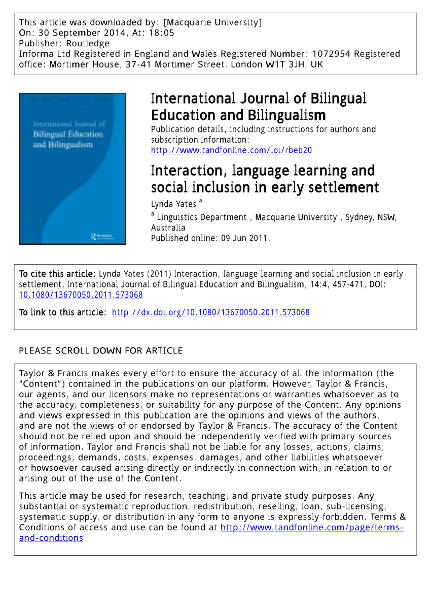 research on language and social interaction impact factor