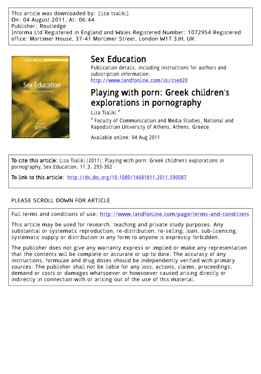PDF) Playing with porn: Greek children's explorations in pornography