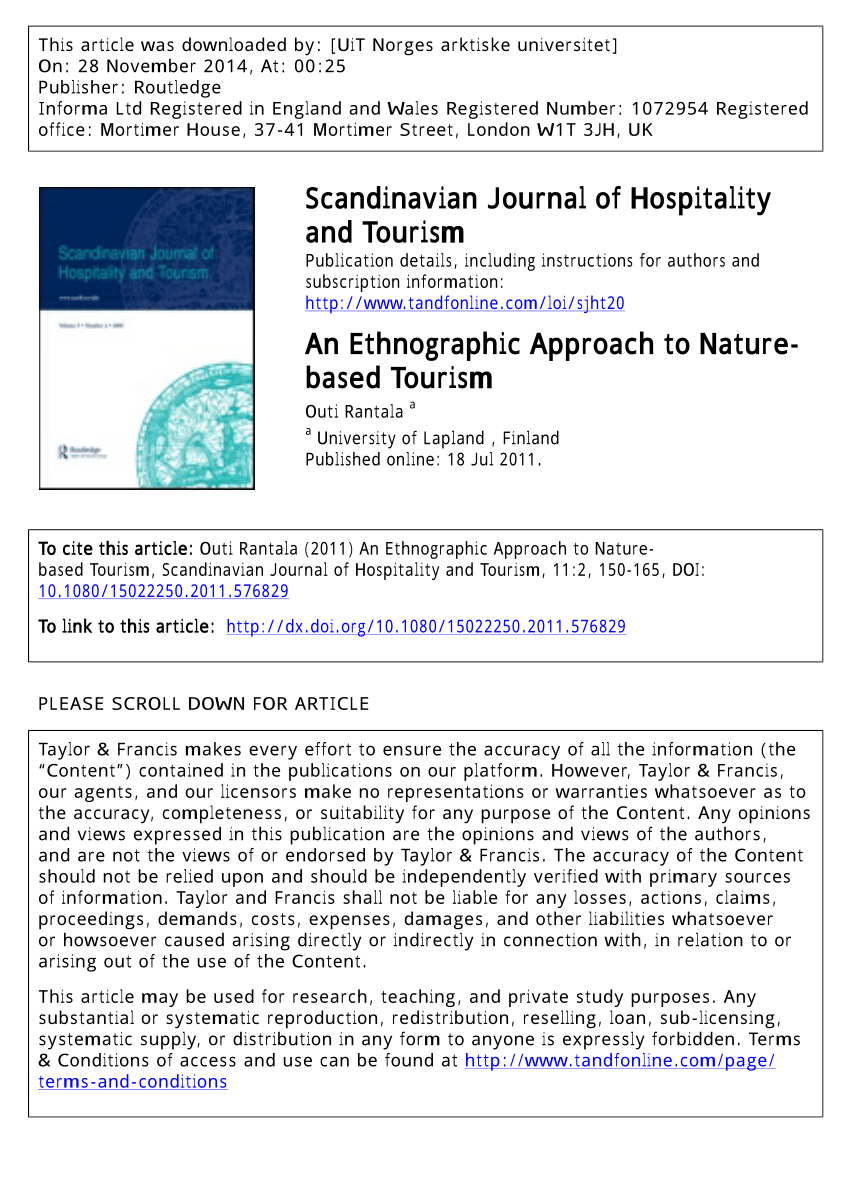 PDF) An Ethnographic to Nature-based Tourism