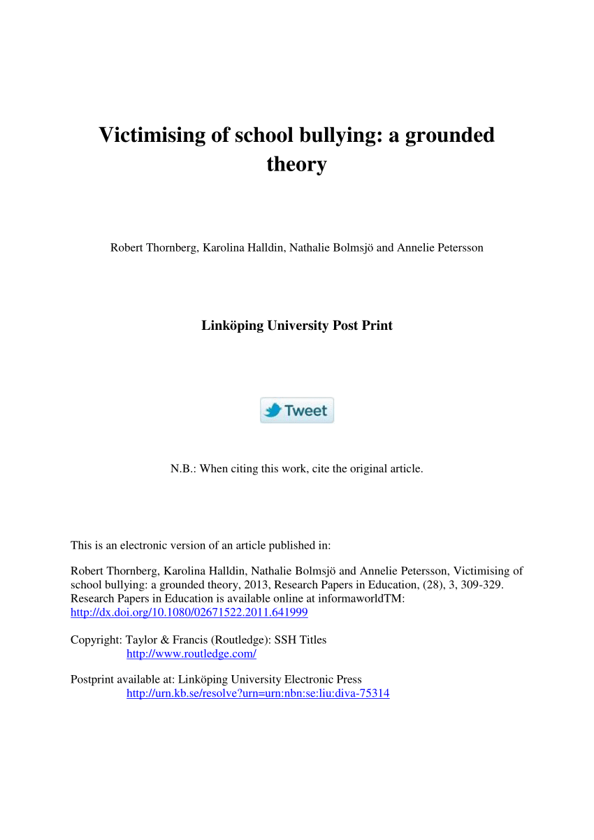 example of quantitative research title about bullying