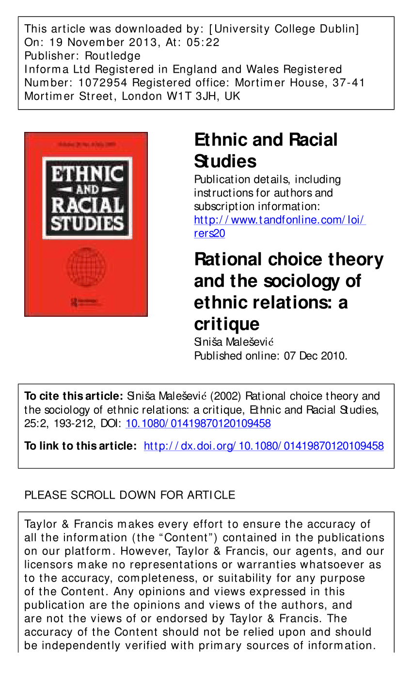 rational choice theory sociology